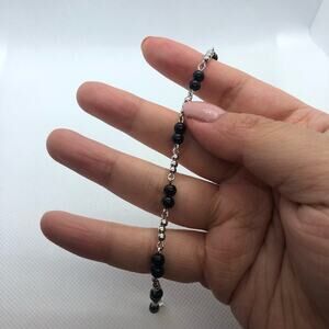 Sterling Silver with Black Beans Bracelet